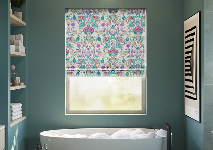 Bangalore Faux Silk, Turquoise - Roman Blind - Image 3